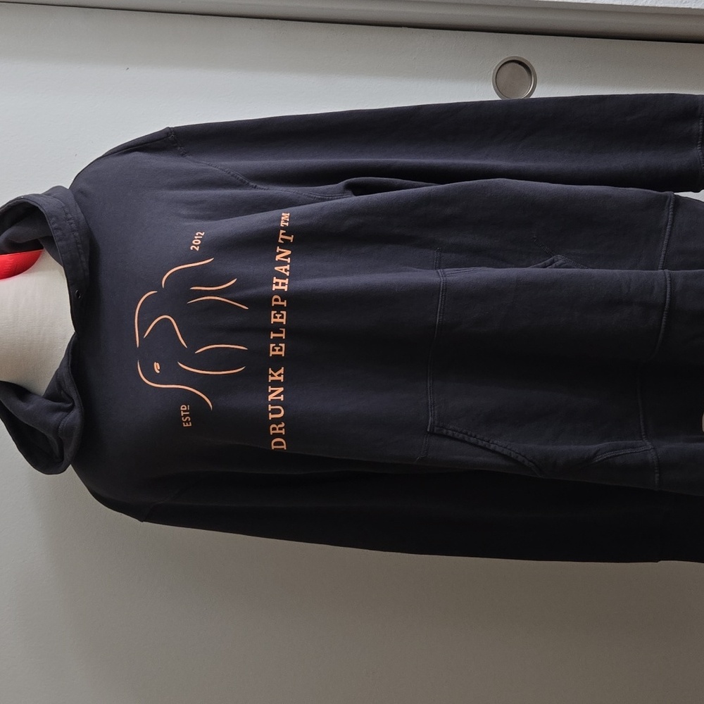Drunk Elephant Charcoal Hoodie with Orange Logo - Picture 2 of 5